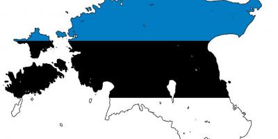 Mapa da Estónia bandeira
