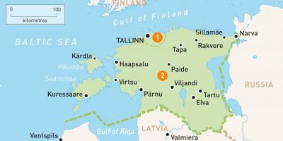 Um mapa da Estónia