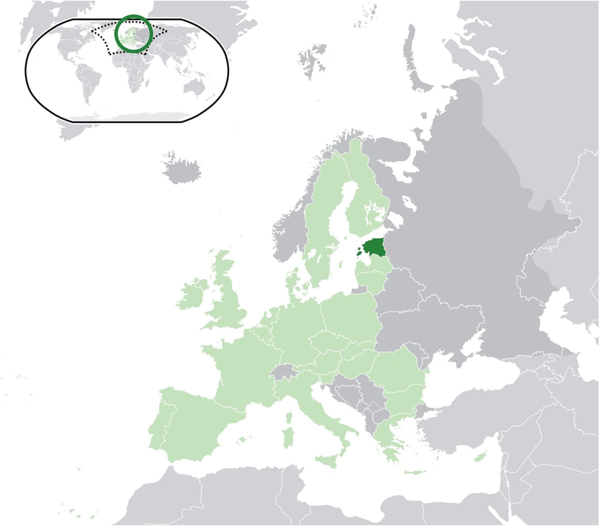Estónia no mapa da europa