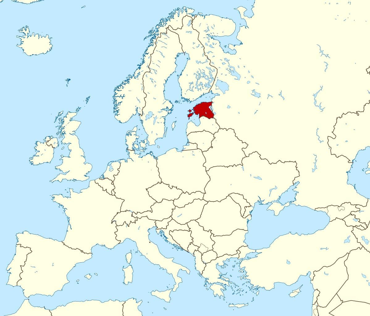 Estónia localização no mapa