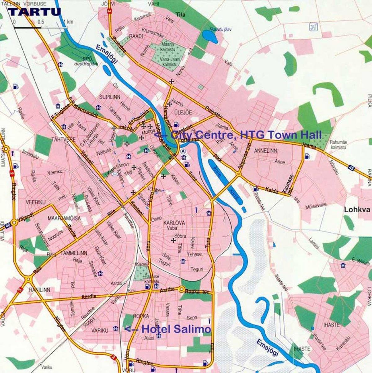 mapa de tartu, Estónia