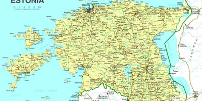 Mapa da Estónia estrada