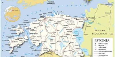 Mapa da Estónia cidade