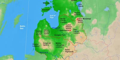 Mapa da Estónia física