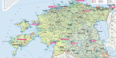 Mapa turístico da Estónia